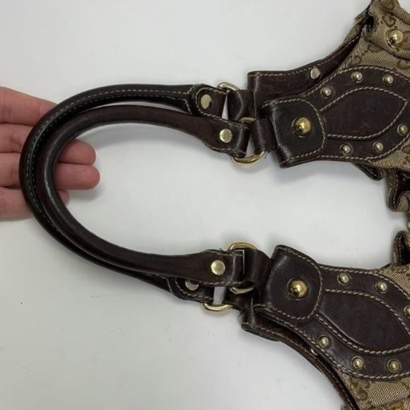 Gucci Pelham Guccissima Canvas Studded hobo shoulder bag 203624 - Picture 16 of 16